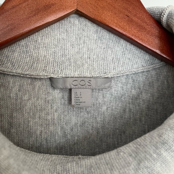 COS Gray Turtleneck Sweater loose fit 100% cotton size small - Picture 3 of 5